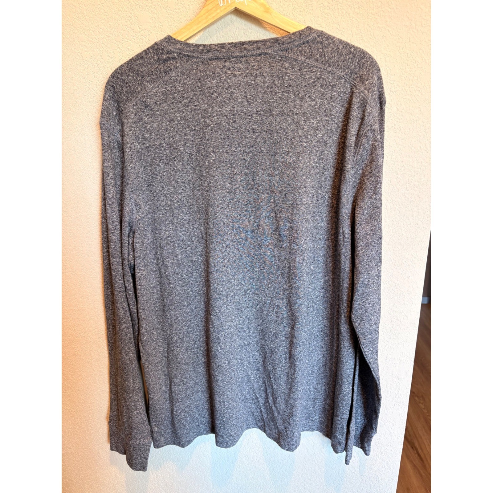 Apt 9 Premier Flex Mens XL Henley Shirt Long Sleeve Gray Heathered Cotton Blend gallery