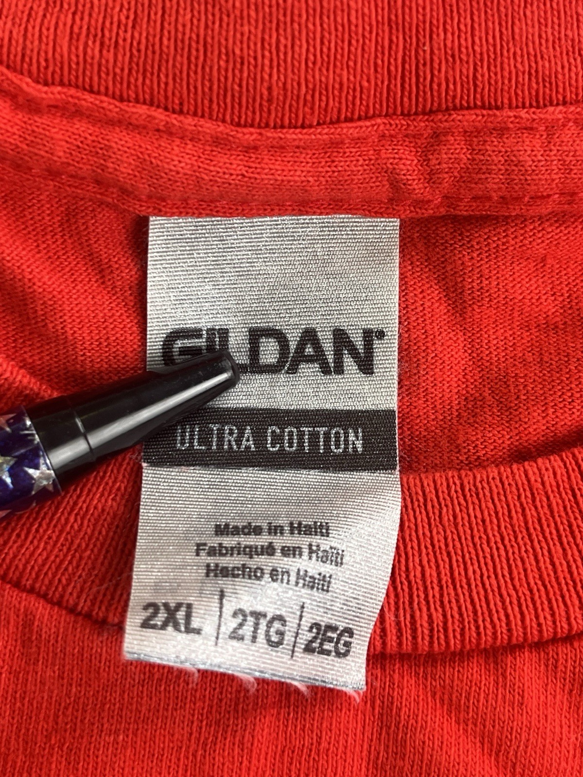 Gildan Security T Shirt Red 2XL Short Sleeve Back Print Work Uniform Tee gallery