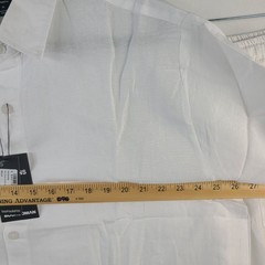 NEW BoohooMAN Super Oversized Linen Blend Shirt & Baggy Trousers White Sz M