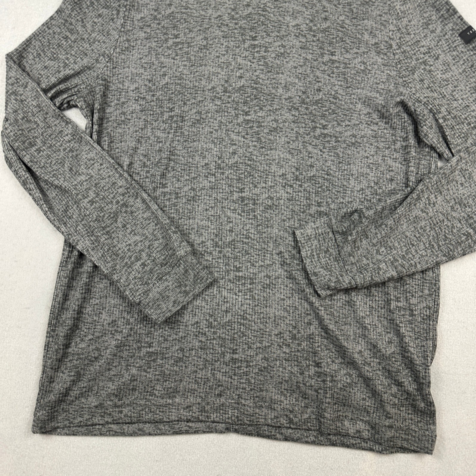 Ted Baker Hoodie Shirt Men Large Gray Solid Pullover Long Sleeve Hood New L gallery
