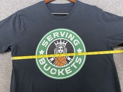 Starbucks Theme Basketball Serving Buckets Classic T-Shirt Size Medium Unisex