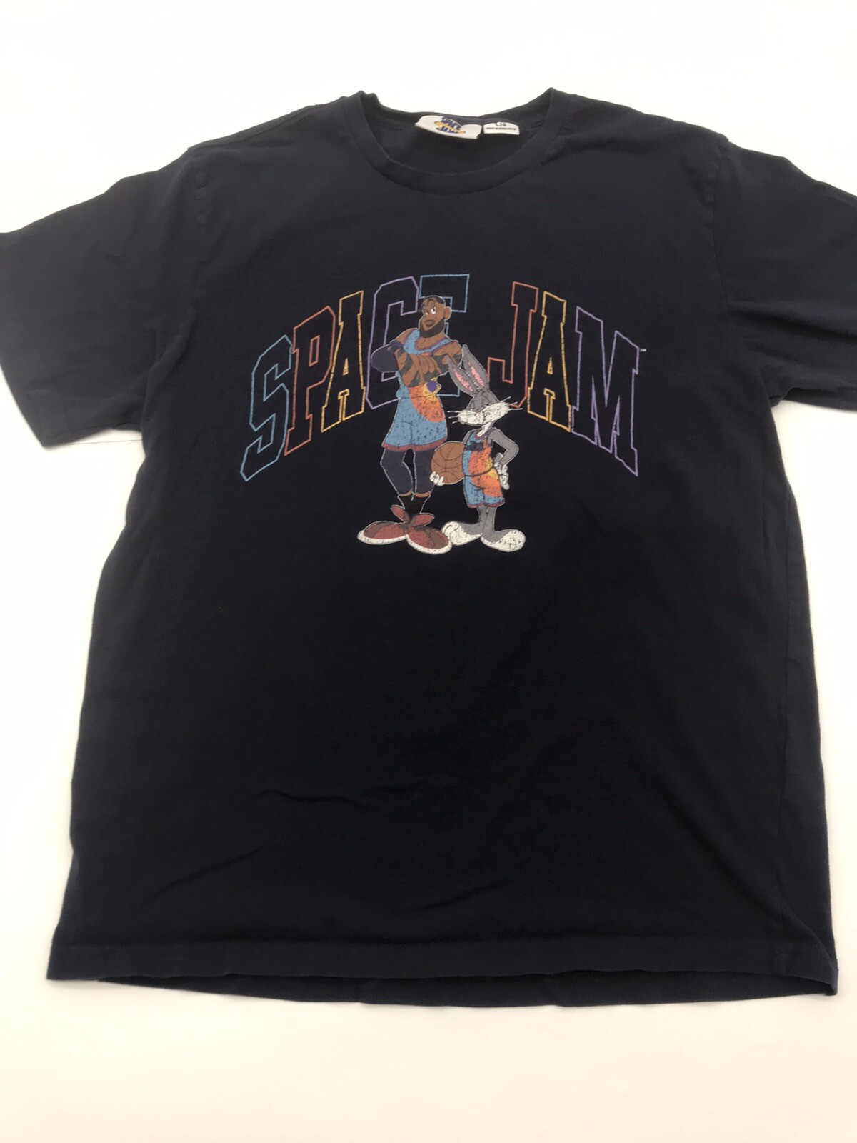 Space Jam T-Shirt Men Large Blue Graphic Bugs Bunny Lebron James ..#17528 gallery