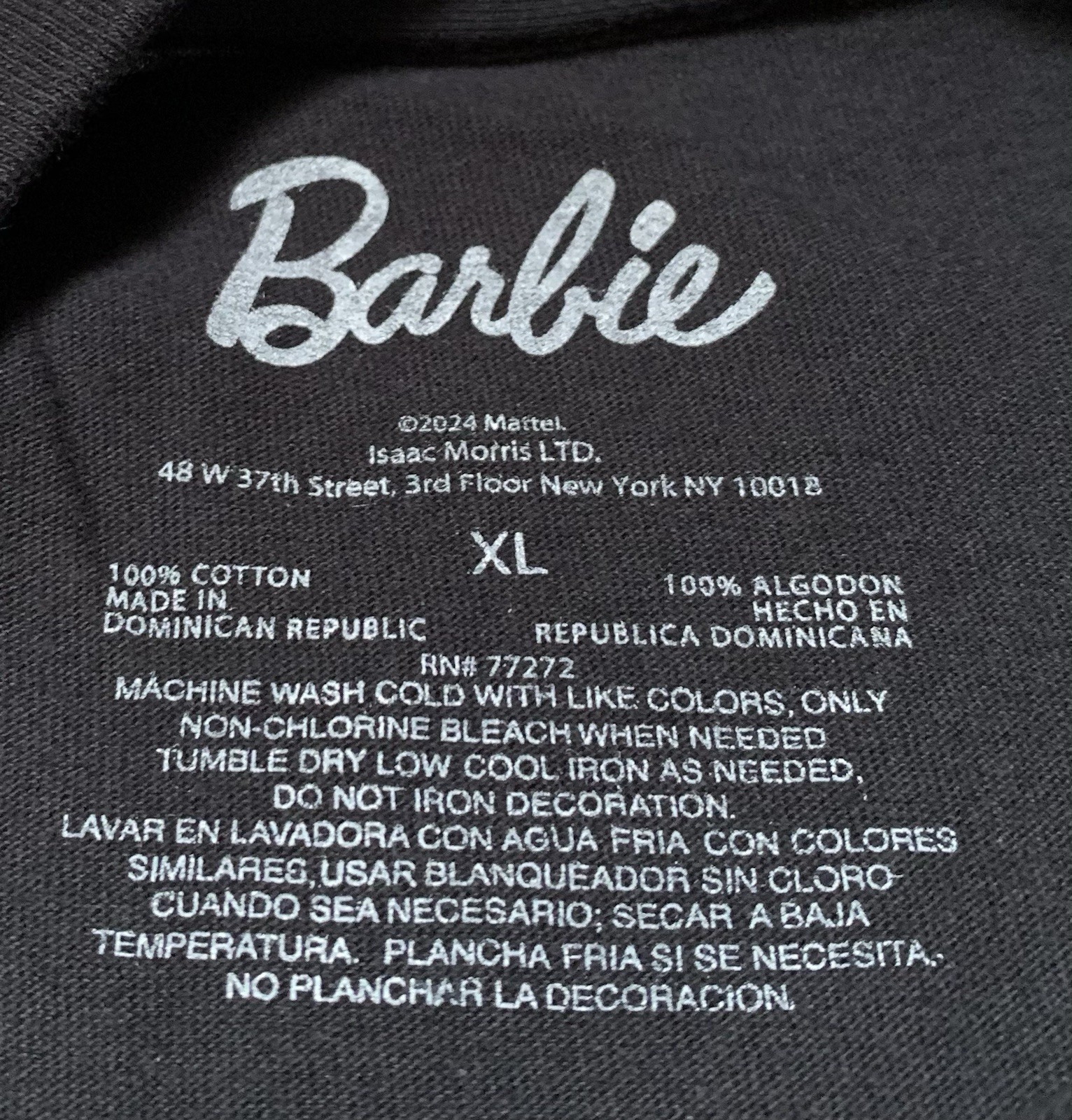 NEW BARBIE Pink Text Spell-Out Men’s Black Short Sleeve T-Shirt Size XL gallery