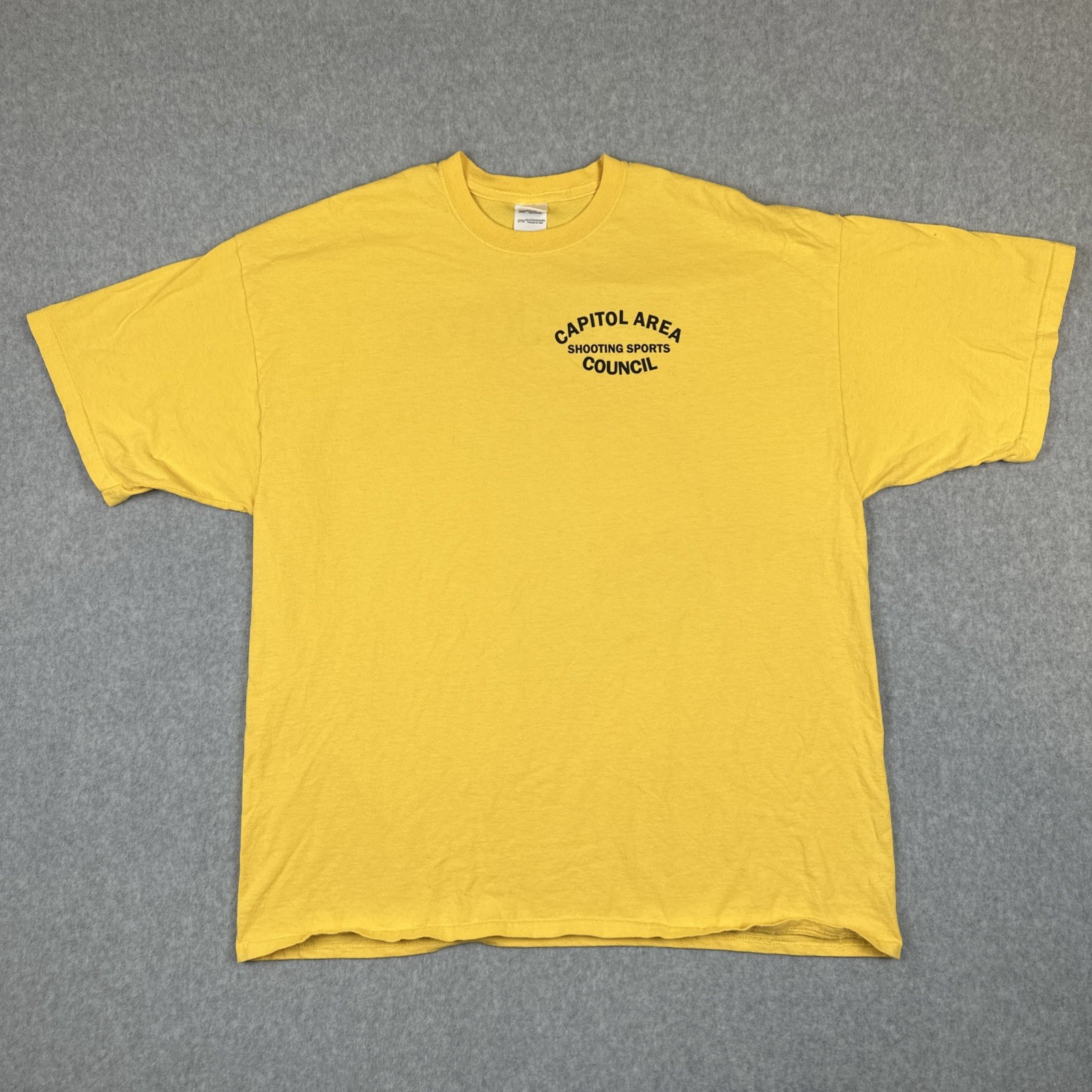 Vtg Gikdan Mens XXL Yellow T Shirt Capitol Area Shooting Sports Instructor Tee gallery
