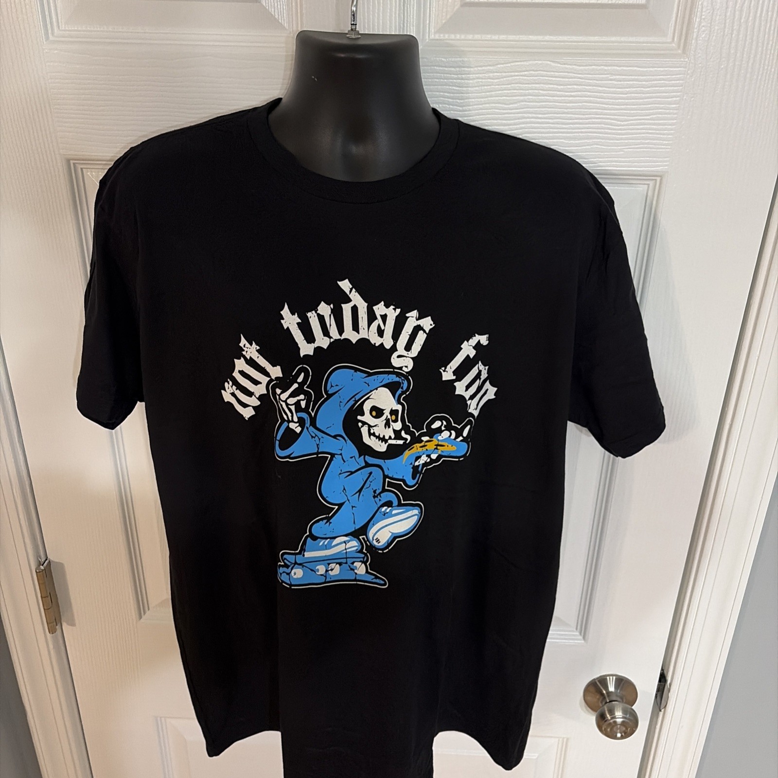 Watch III Apparel Grim Reaper LAPD Cops Graphic Tee Not Today Foo Pizza Black XL gallery