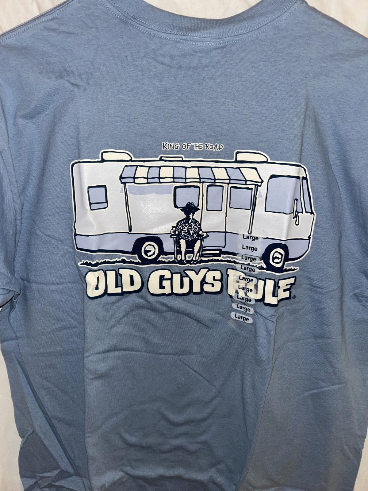 Old Guys Rule King Of the Road Camping RV Motorhome Men’s T-shirt Size Large gallery