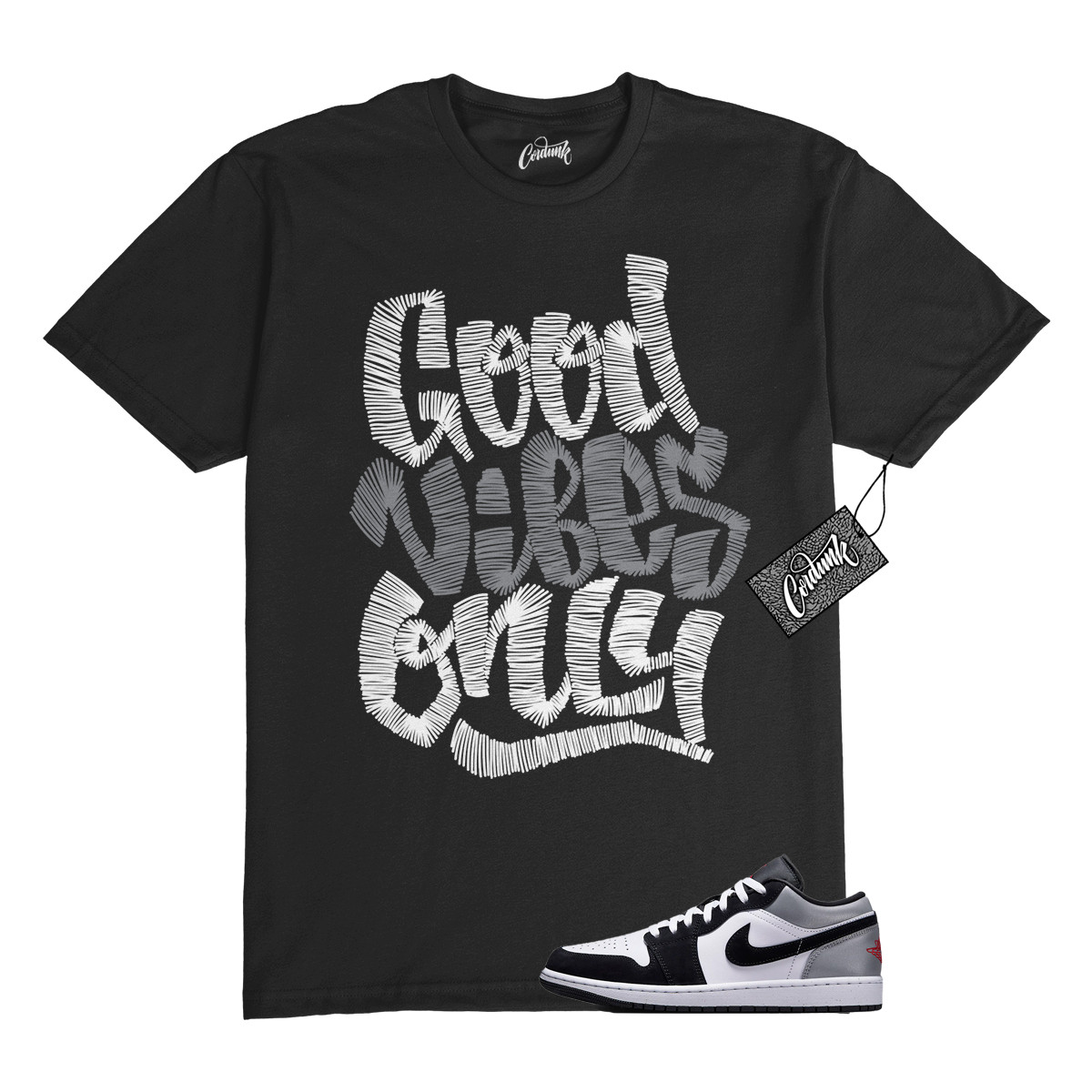 1 Black Matte Silver White Fire Red T Shirt Match GVO