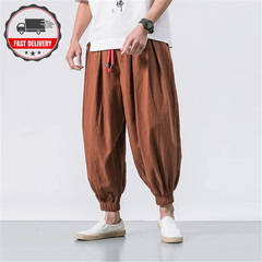 Fgkks Spring Men Loose Harem Pants Chinese Linen Overweight Sweatpants High Qual