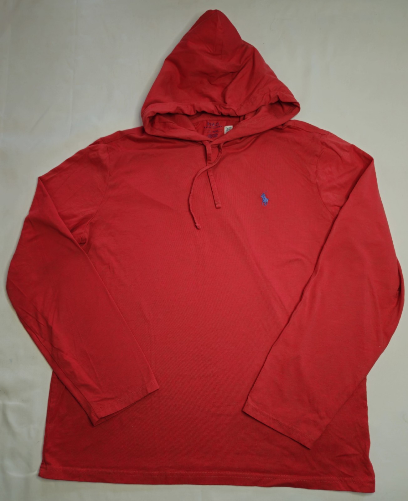 Mens Polo Ralph Lauren Long Sleeve Hooded Tagless Tee Shirt Size Large gallery