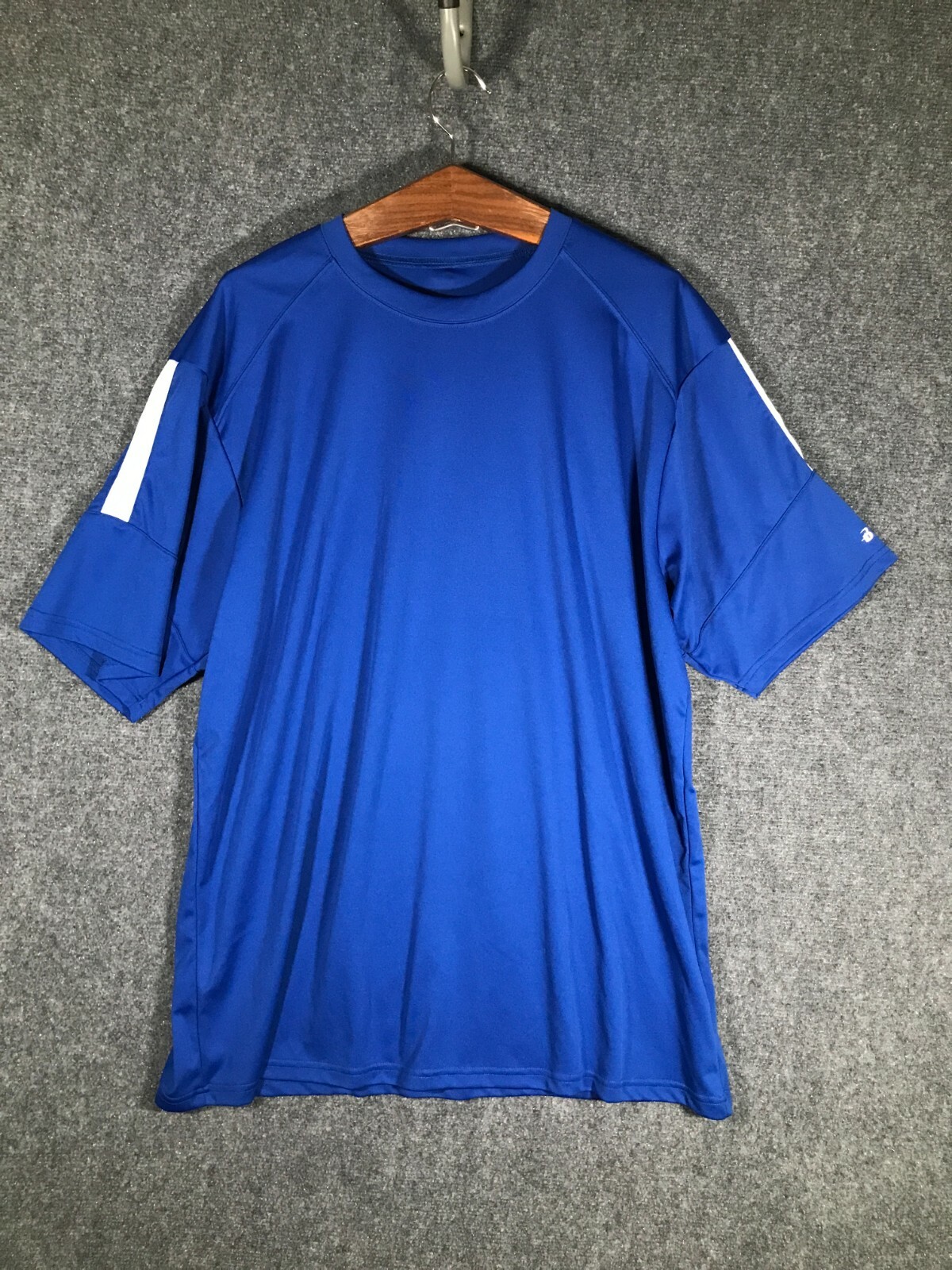Mens Blue Short Sleeve T Shirt Casual Stretchy Tee Activewear Outdoors Sports