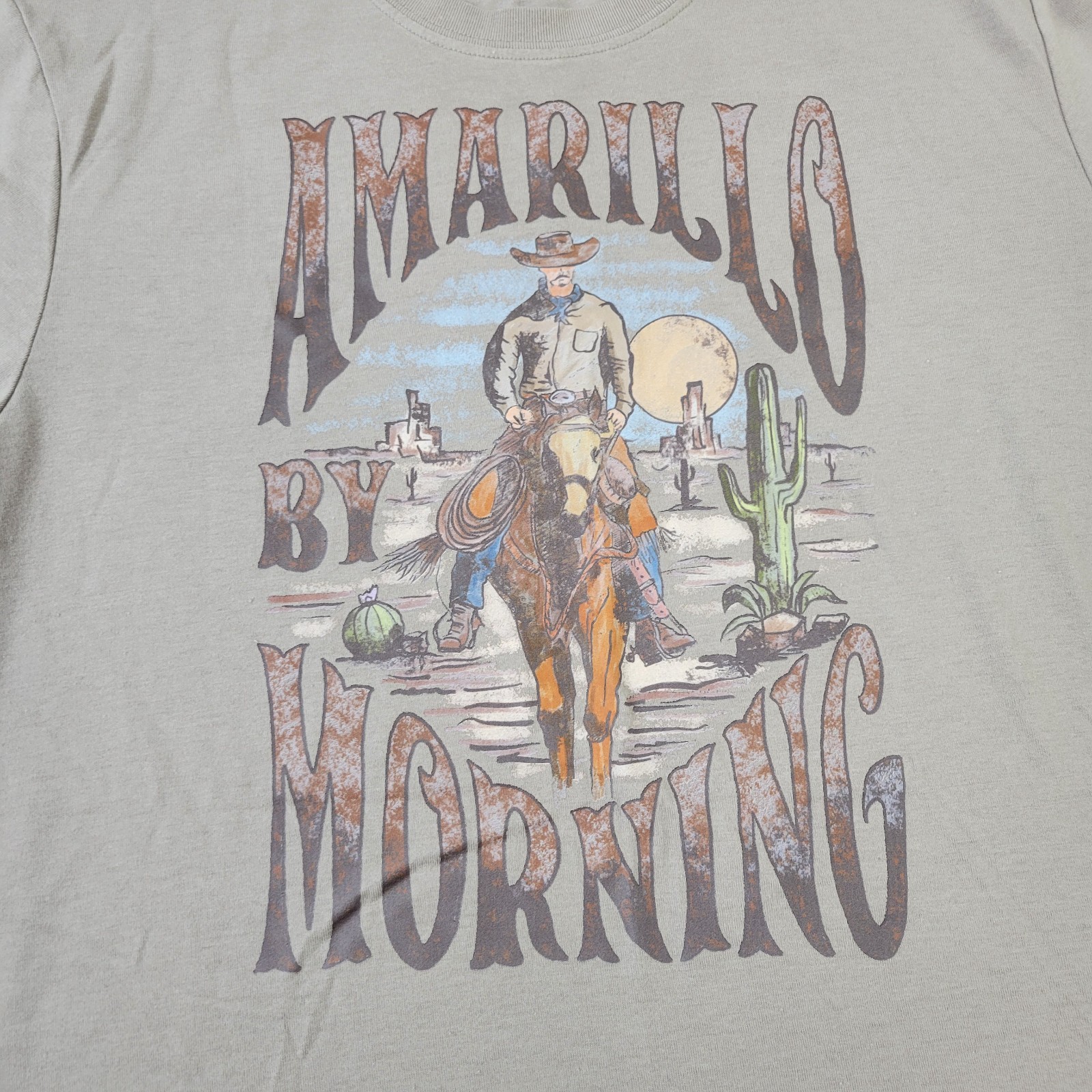 Athletic Works Shirt Mens Medium (38-40) Brown Amarillo By Morning Graphic gallery