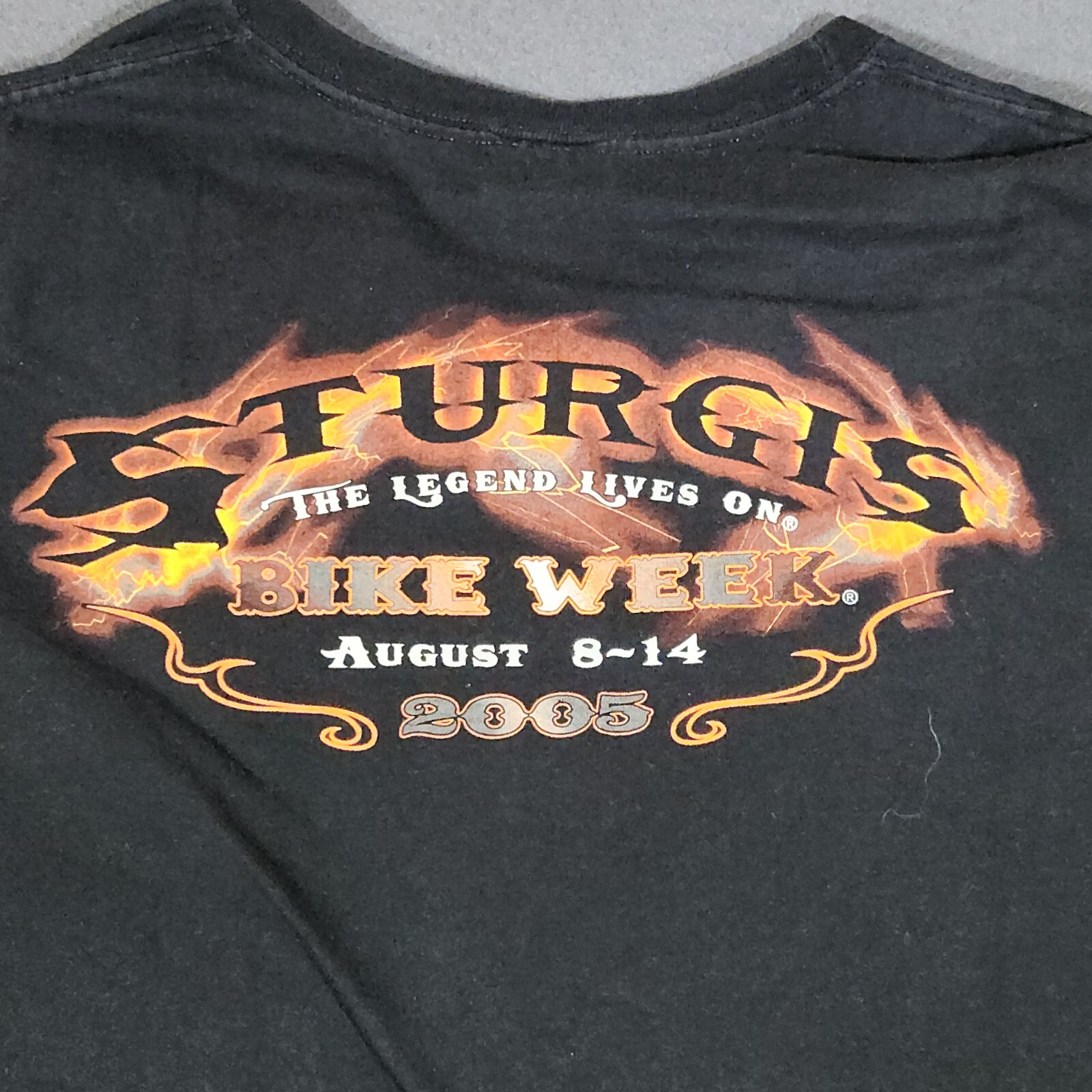 Vintage 2005 Sturgis Y2K Graphic Tee Shirt Mens Size XL Flames Skelton gallery