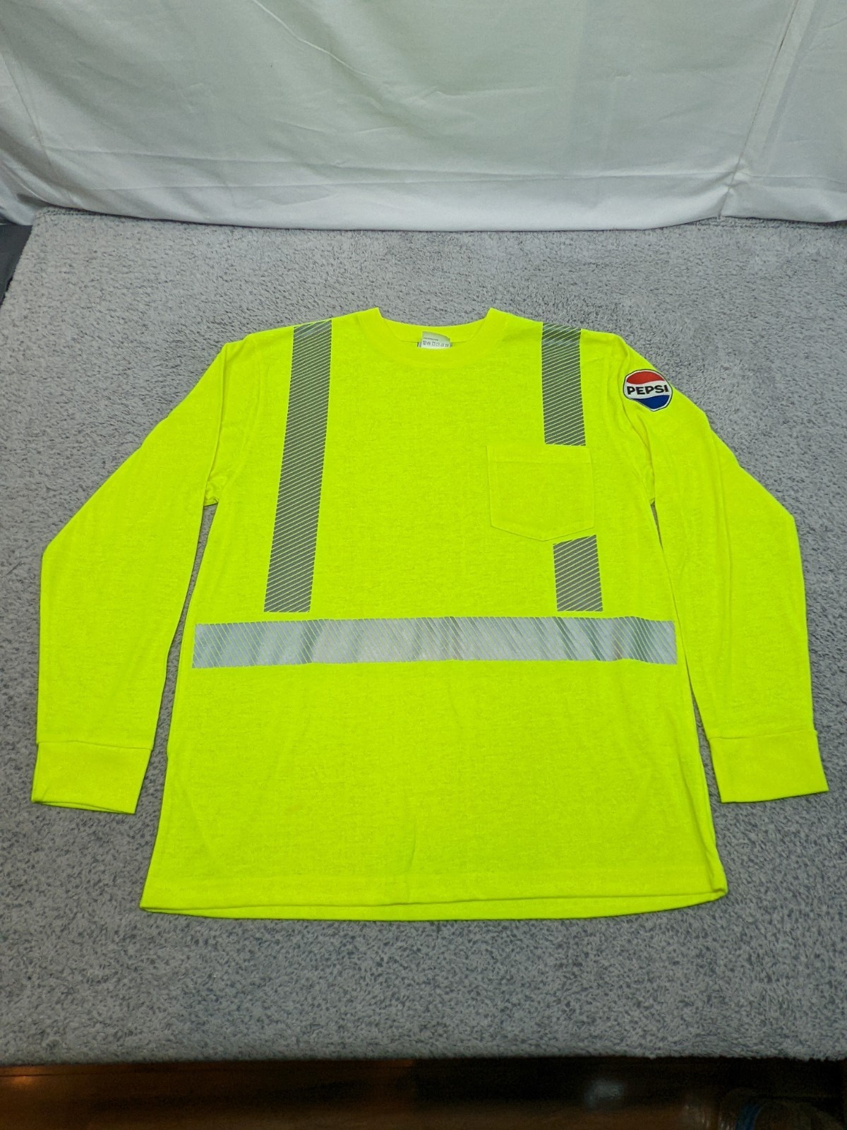 Pepsi Wearguard Aramark Reflective Shirt Safety Workwear Long Sleeve Neon Medium