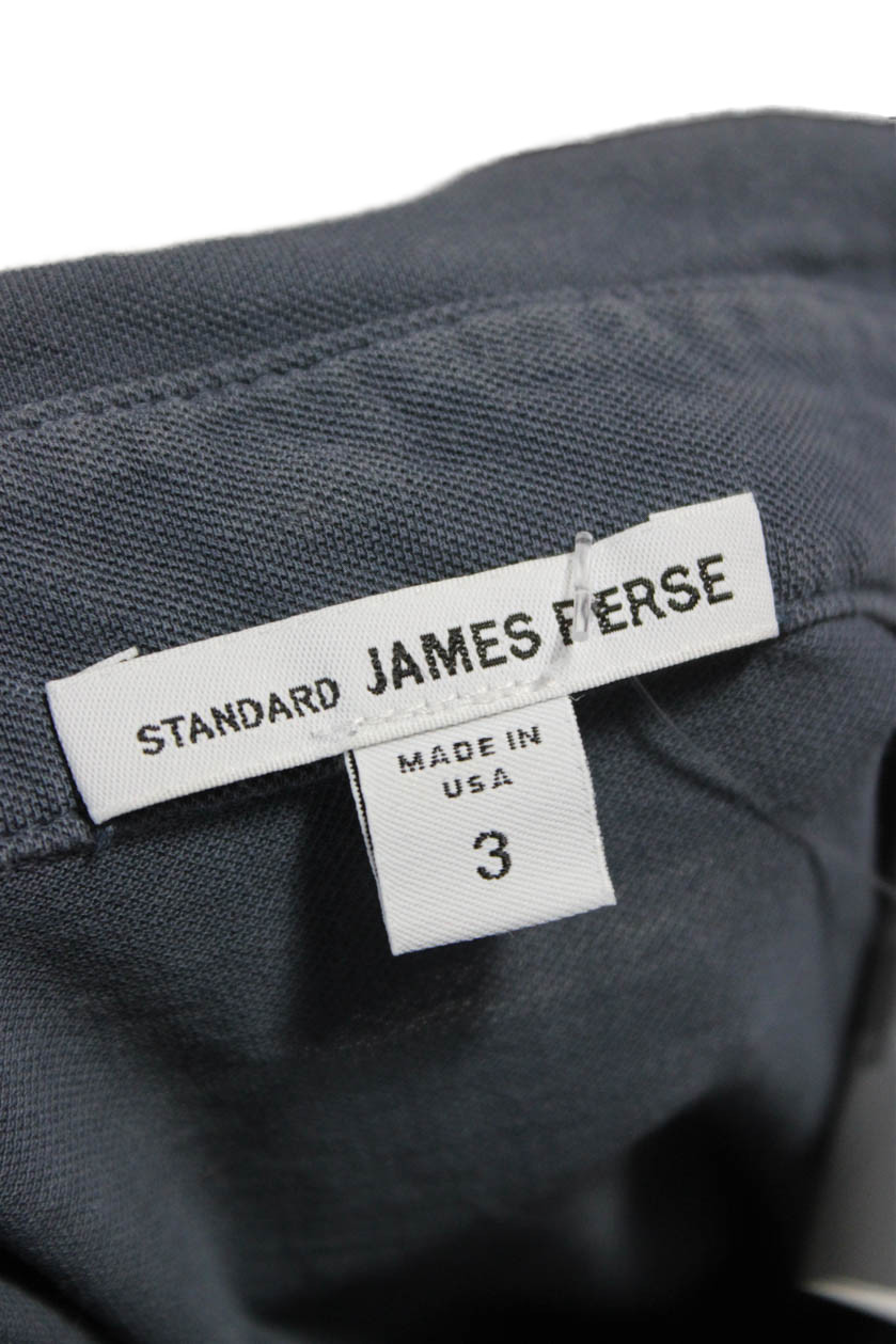 Standard James Perse Mens Gray Collared Short Sleeve Polo Cotton Size 3 gallery