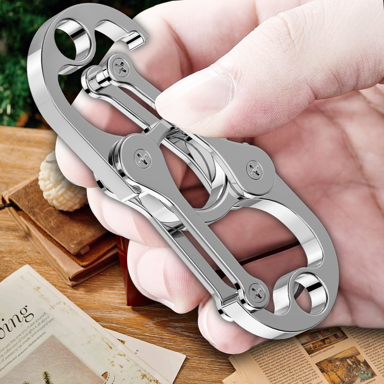 Heavy Duty Carabiner Clip Keychain Opener with 4 Key Rings for Men and Women gallery