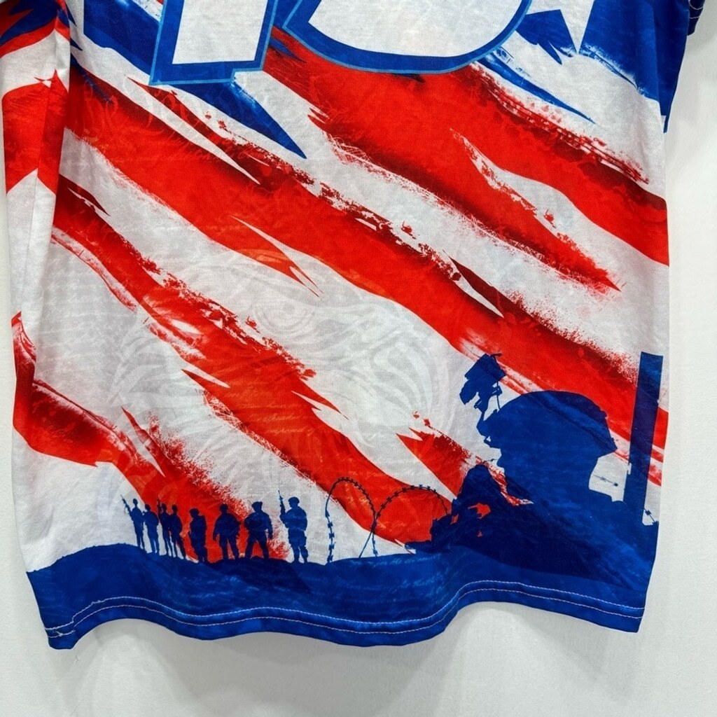 NASCAR Bubba Wallace #43 Red White & Blue Commemorative Shirt Medium gallery