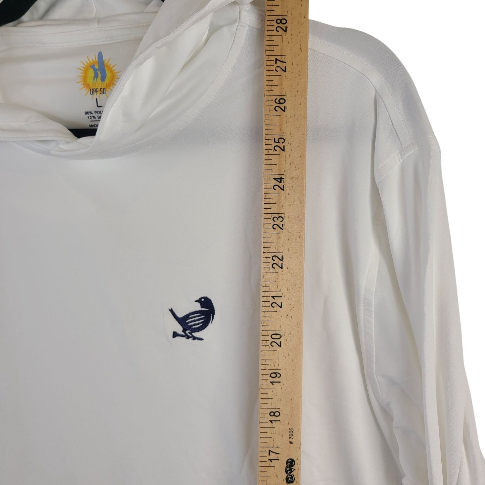 NEW Johnnie-O UPF 50 White Hooded Long Sleeve Shirt Size L gallery