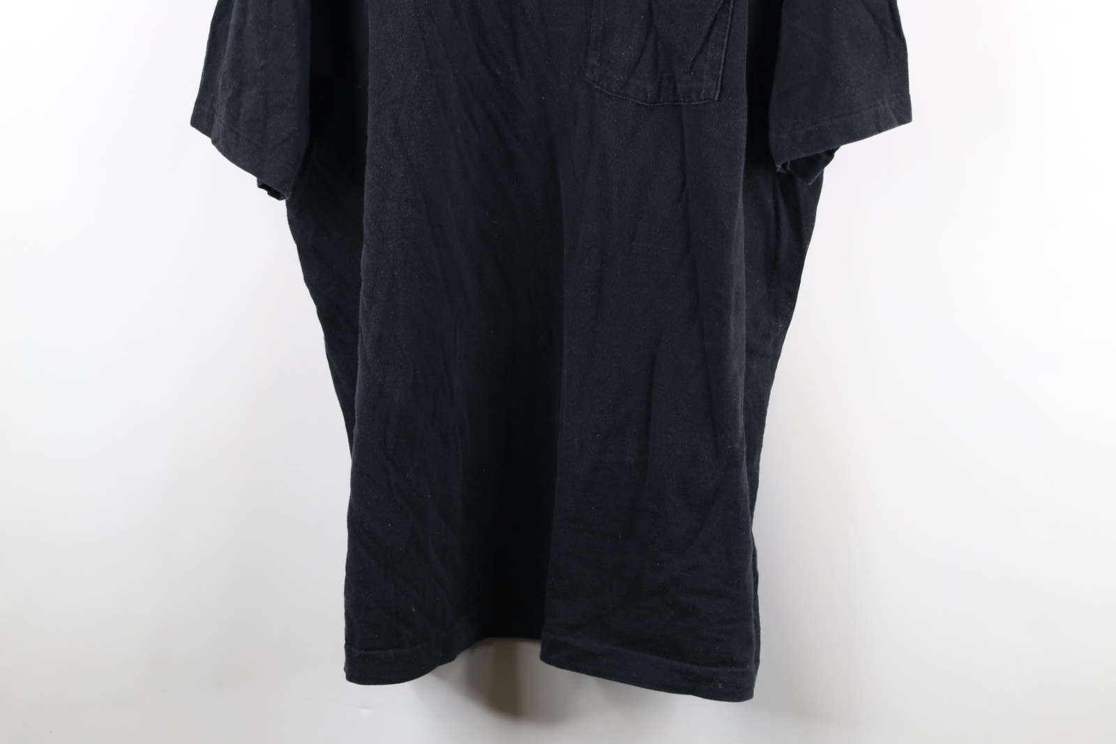 Vintage 90s Streetwear Mens 2XL Faded Blank Pocket T-Shirt Black Cotton USA gallery