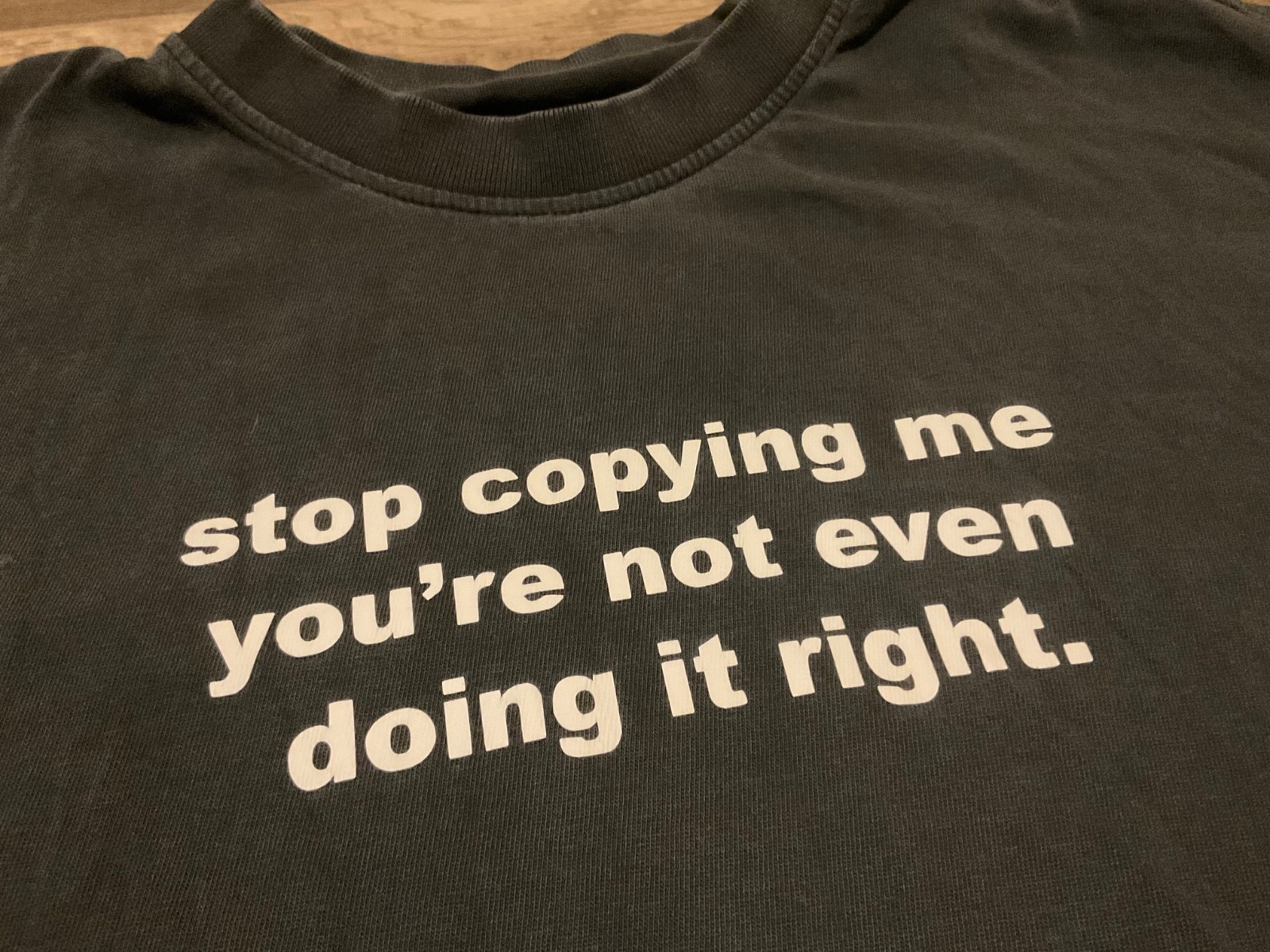 ICONIC PUNK STREETWEAR STOP COPYING ME GRAPHIC T-SHIRT ( MENS 3XL OVERSIZED ) gallery