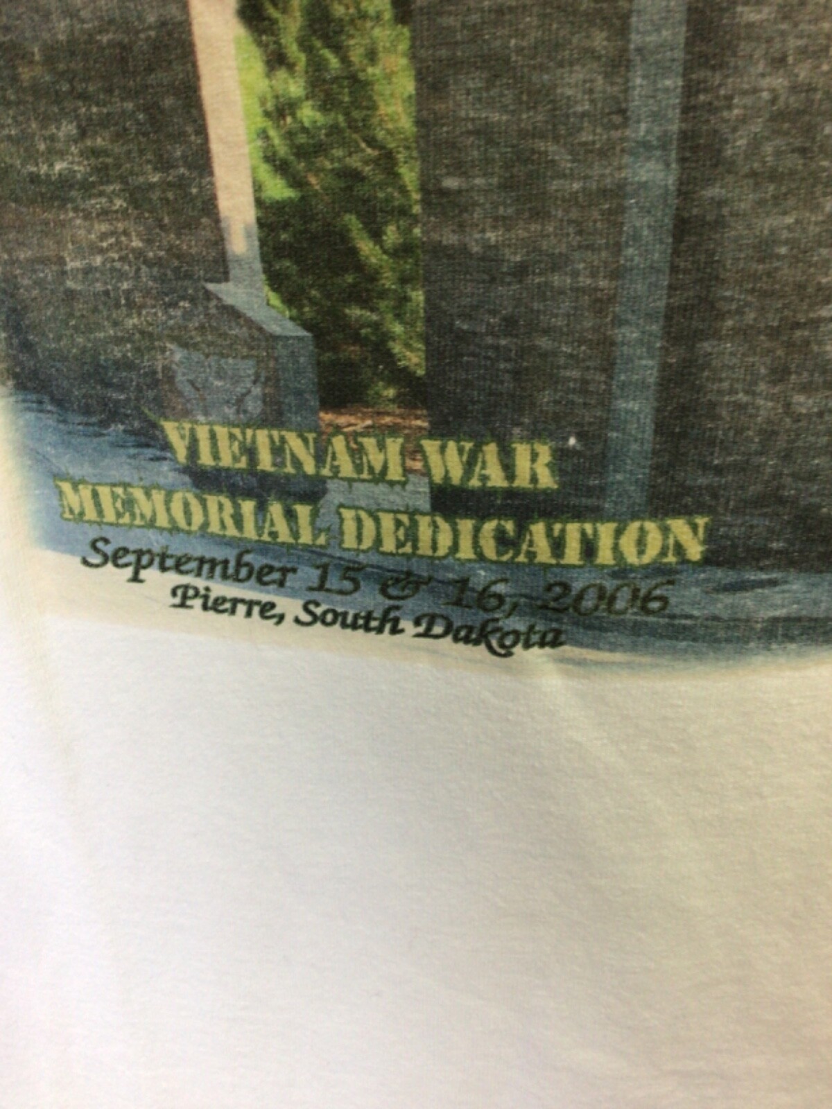 Vietnam War Memorial Dedication Pierre, SD White Large Cotton T Shirt T17 gallery