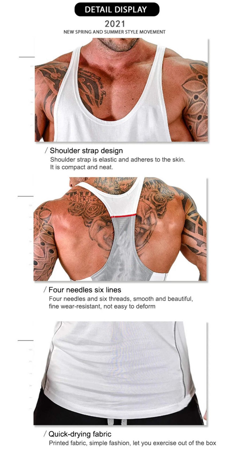 Men's Gym Tank Top Muscle Shirt Sleeveless T Shirt Workout Fitness Training Tee gallery