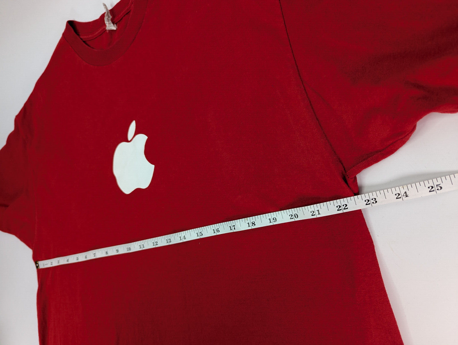 Apple Store Employee Shirt Mens XL Red Coding Apple Logo Technology Code gallery