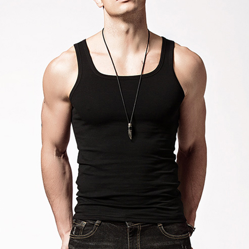 3-6 Packs Mens 100% Cotton Tank Top A-Shirt Wife-Beater Undershirt Ribbed Black gallery