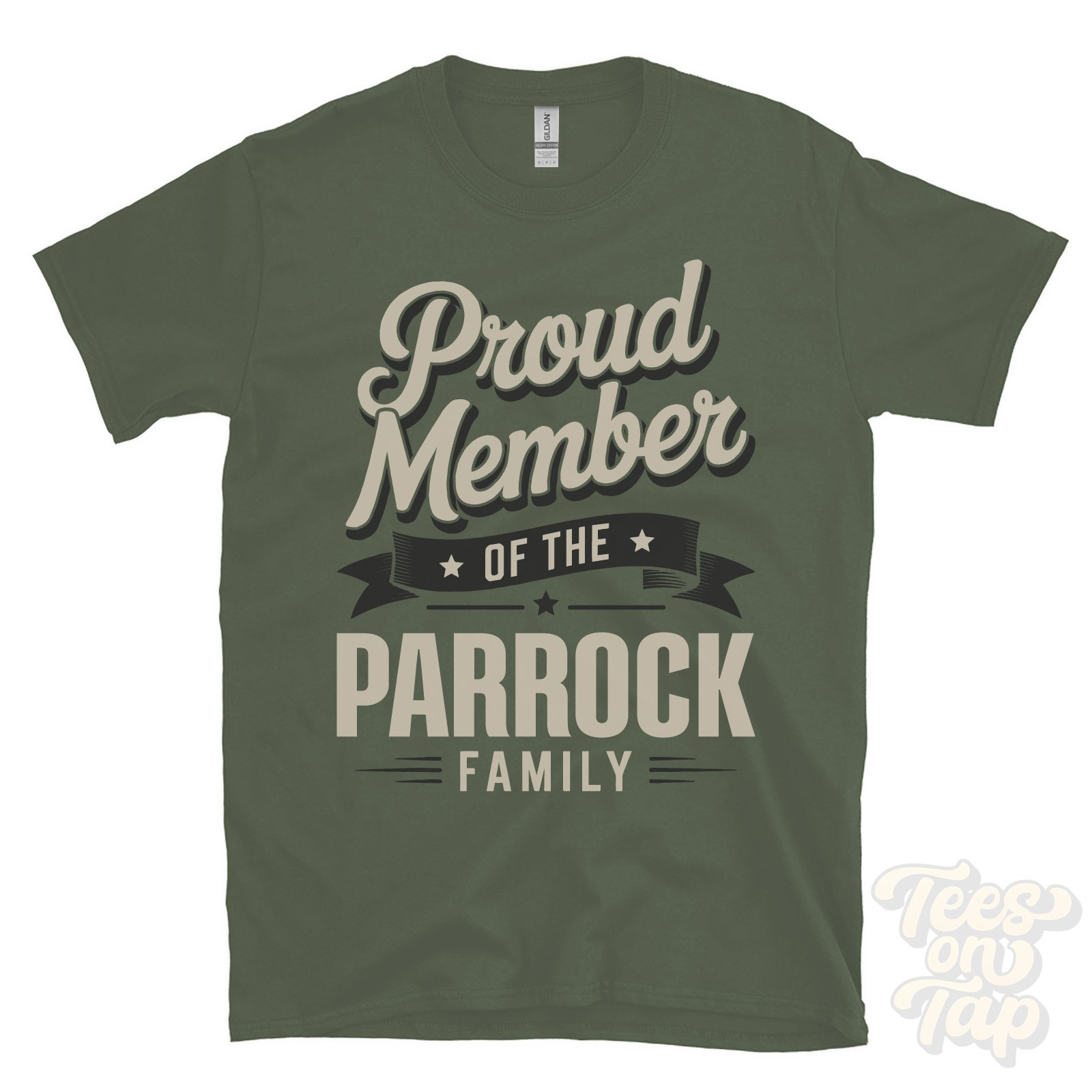PROUD MEMBER OF THE PARROCK FAMILY T-SHIRT surname last name heritage ancestry