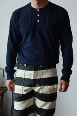 BOB DONG Fall Winter Basic Shirt Cotton Men’s Long Sleeve Henley Shirt Slim Top