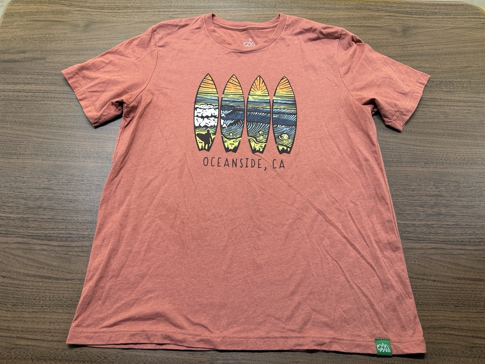 Oceanside, California Men's Burnt Orange T-Shirt - Wild Tribute - XL gallery