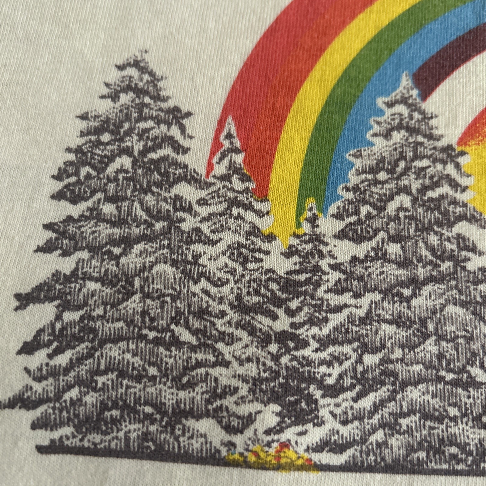 Vintage 80s 90s Yosemite Ski-Touring Selvedge Pocket T-Shirt Size Small Rainbow gallery