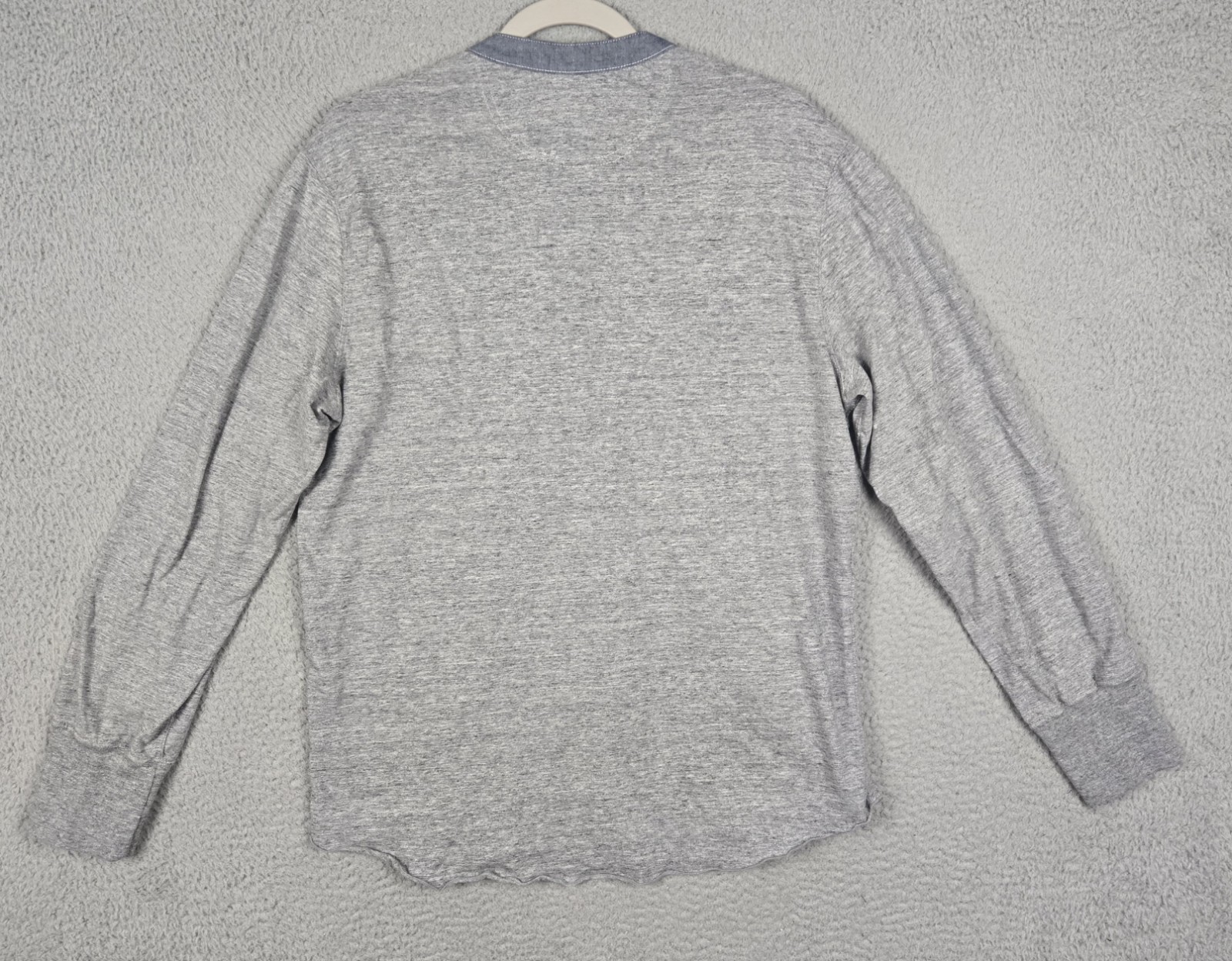 Todd Snyder Chambray Loop Collar Henley T-Shirt Heather Gray Men's Size Large gallery