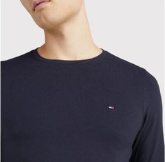 Tommy Hilfiger Mens Stretch Cotton Jersey Slim Fit Solid Long Sleeve T-shirt Tee