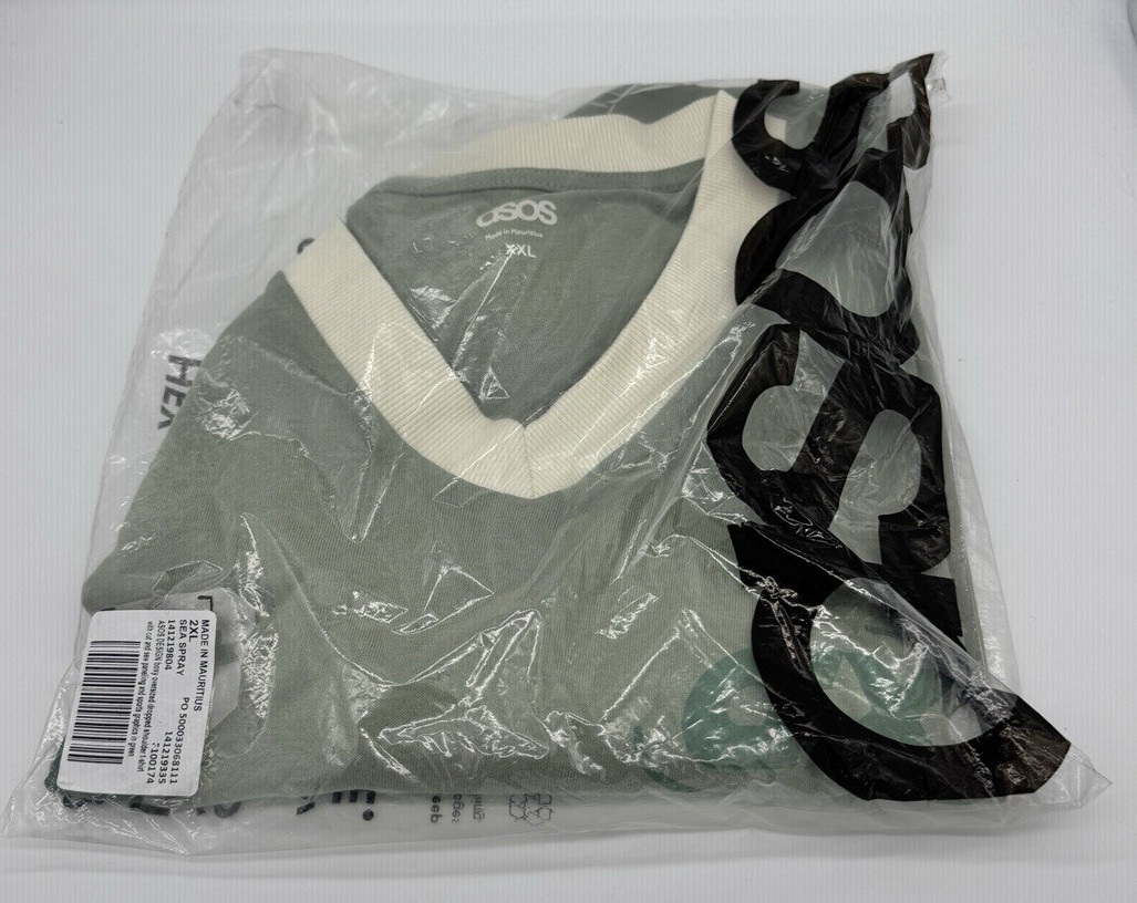 ASOS Design Boxy Oversized Drop Shoulder T-Shirt Paneling & Graphics Sz 2XL NWT gallery