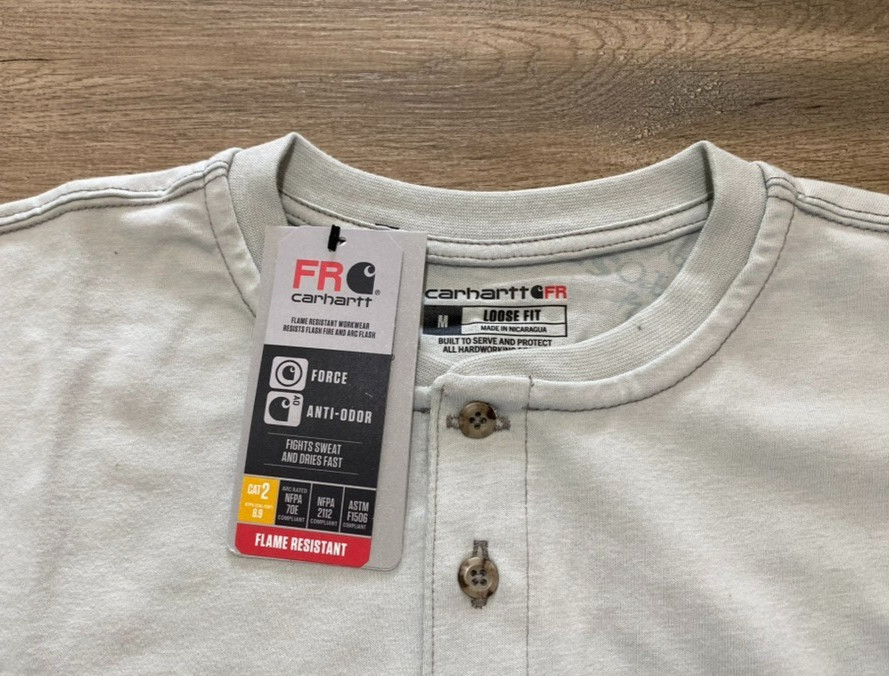 Carhartt Force FR Mens M Gale Gray Flame Resistant Long Sleeve Cat2 Pocket gallery