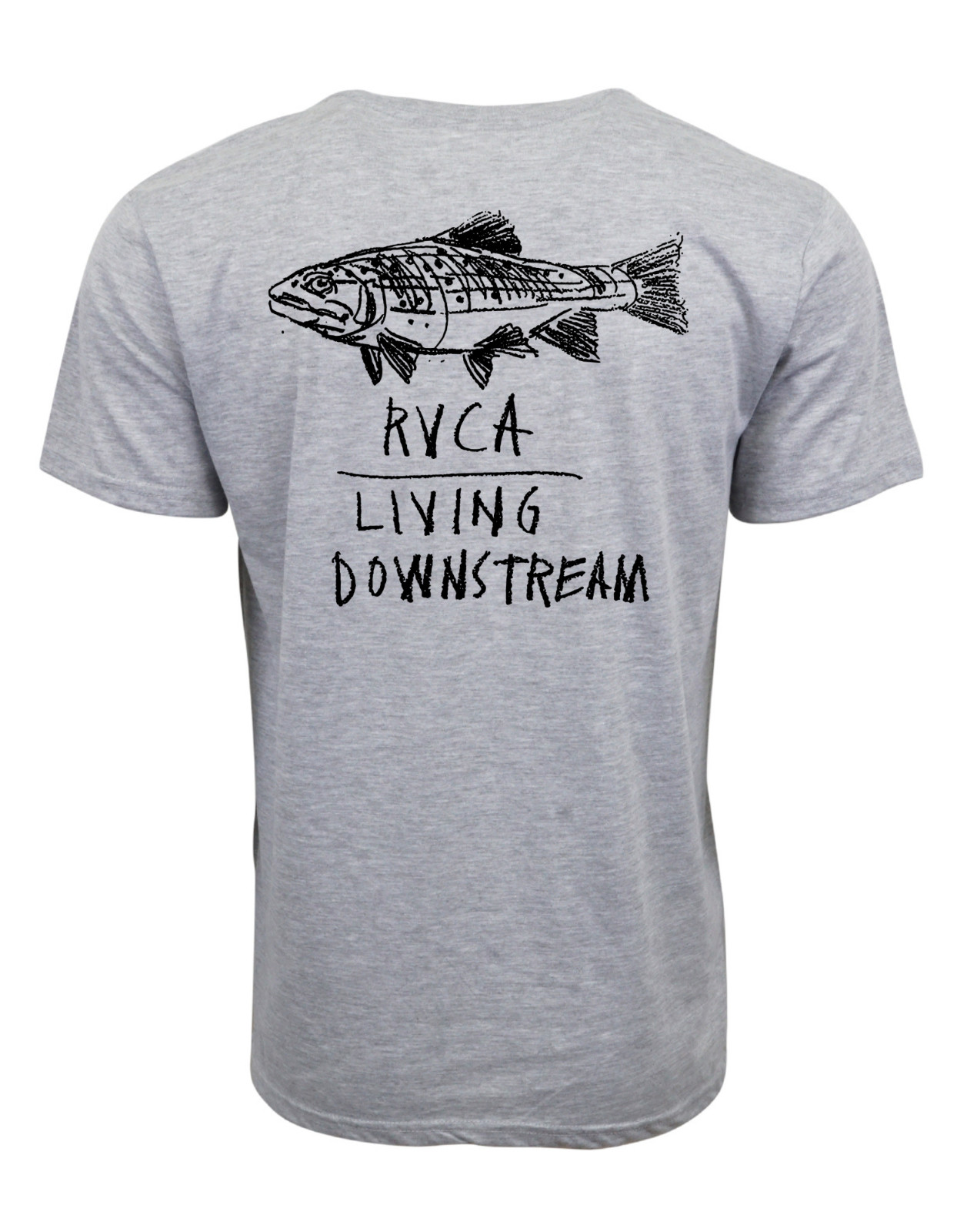 RVCA LIVING DOWNSTREAM FISHING T SHIRT GRAY gallery