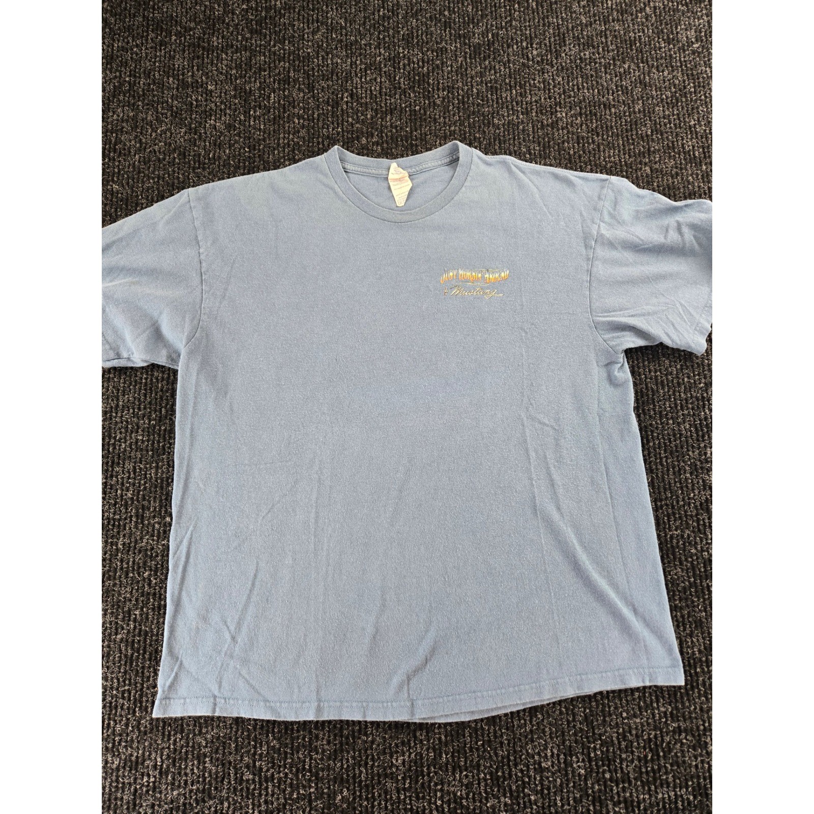 Ford Mustang Just Horsin Around Graphic T-Shirt Mens XL Blue Delta Pro Weight gallery