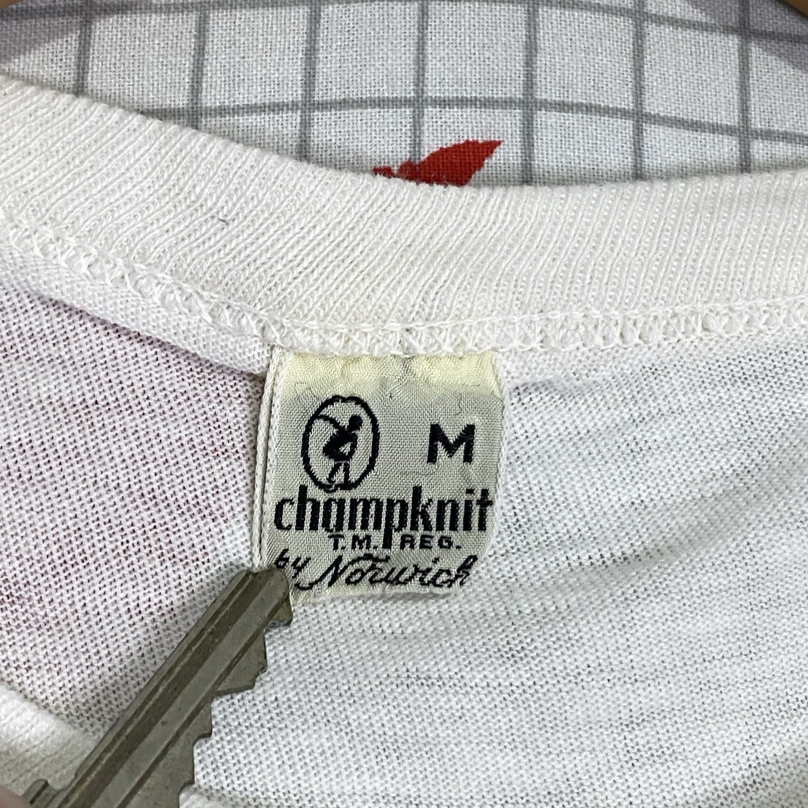 Vintage 40s White Tshirt Paper Thin Medium Sleeveless 50s Rockabilly Champknit gallery