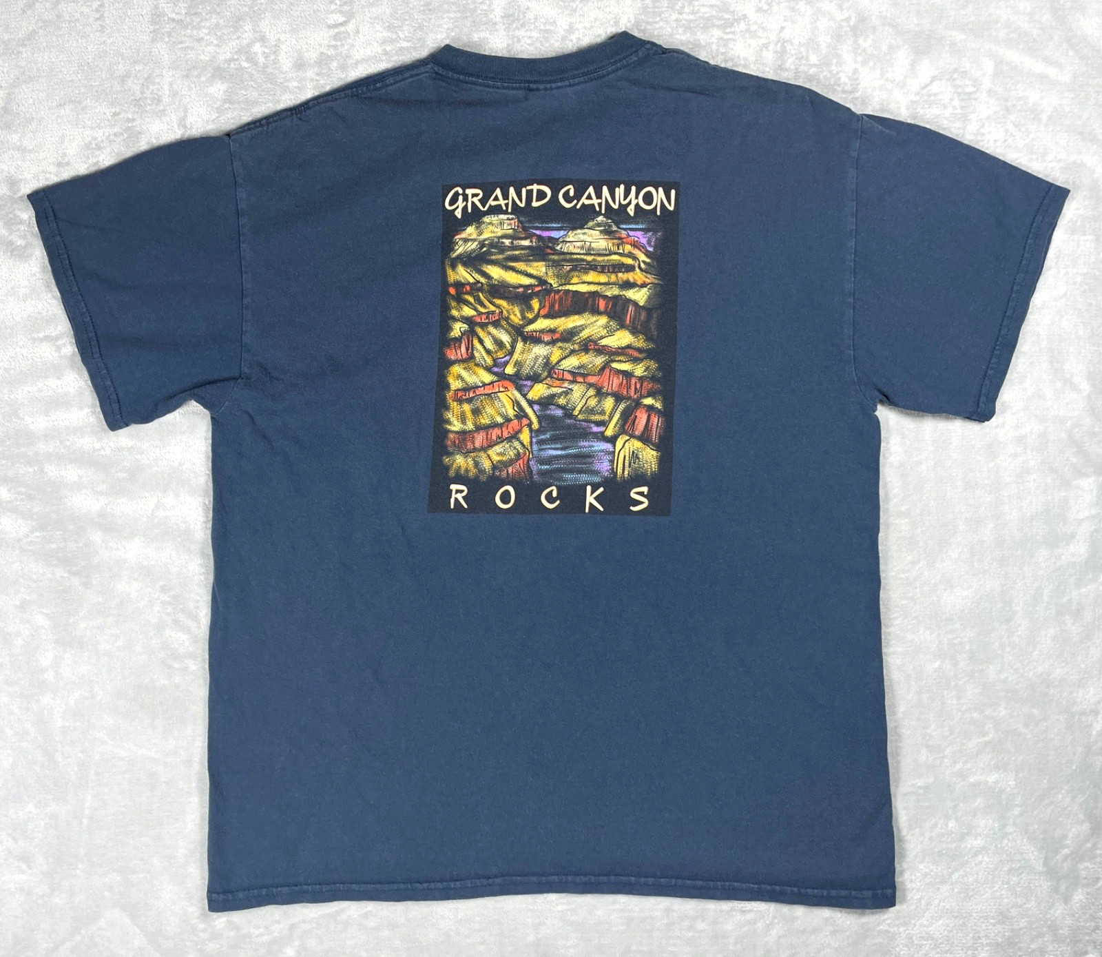 Grand Canyon T-Shirt Men L Blue Rocks Powell Expedition 1869 National Park