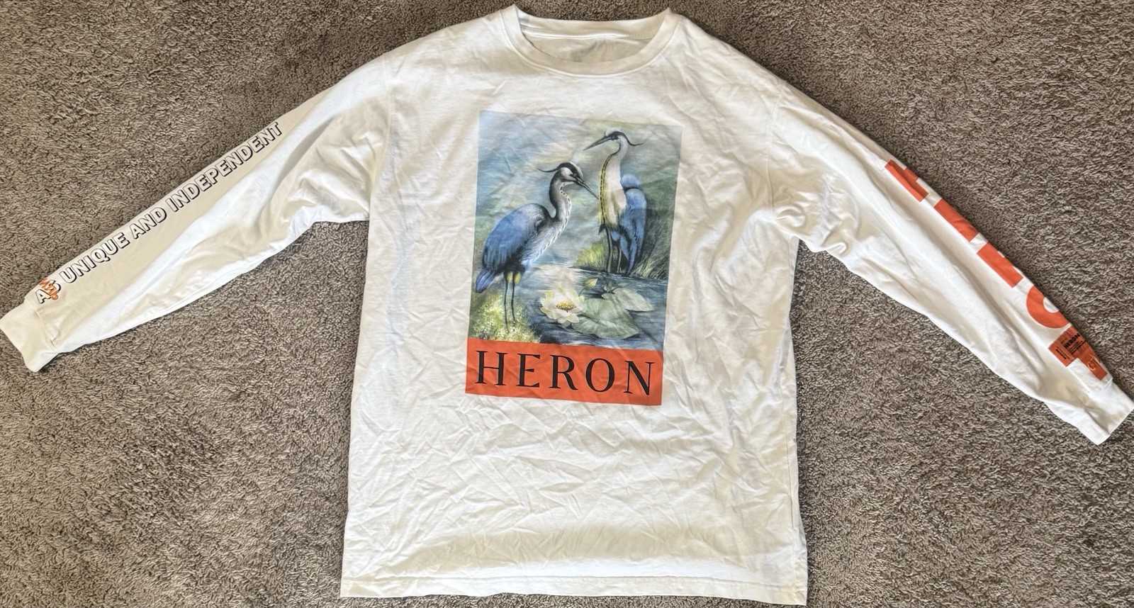 Heron Preston Heron Bird Logo Graphic Tee Men’s M Crew Neck White Cotton MPN