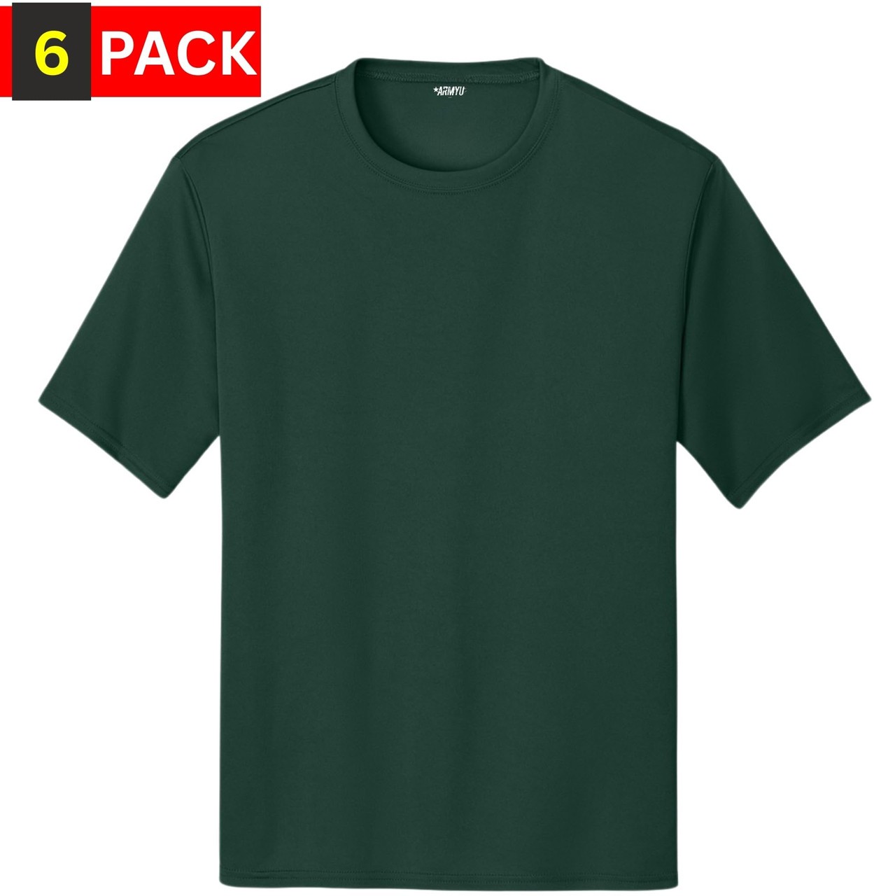 Solid Performance Military T-Shirts 100% Polyester Moisture Wicking Tee, 6-Pack gallery