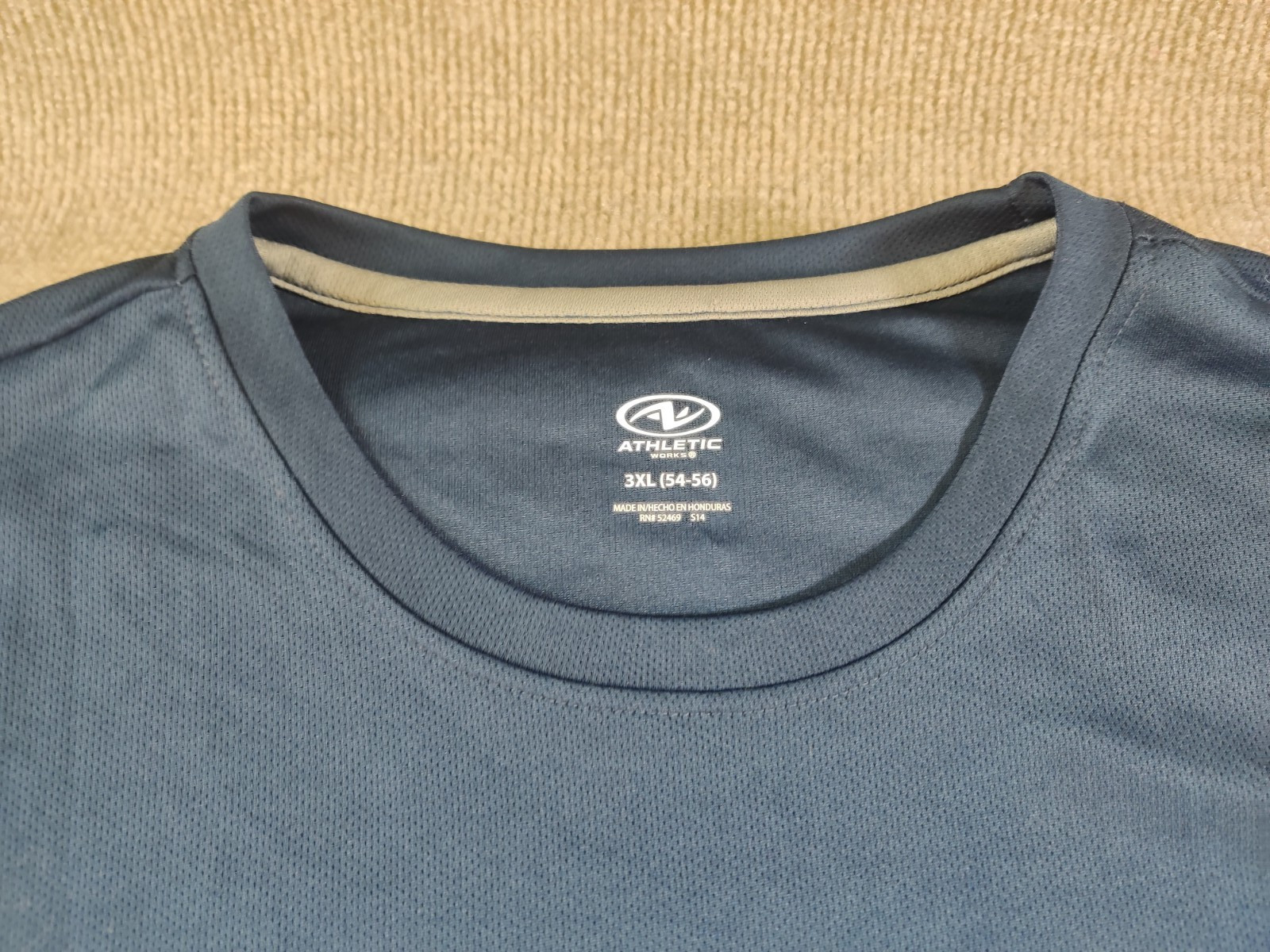 Athletic Works Mens Navy Blue T Shirt 3XL 54-56 Active Fit Gym Core Crew Neck gallery