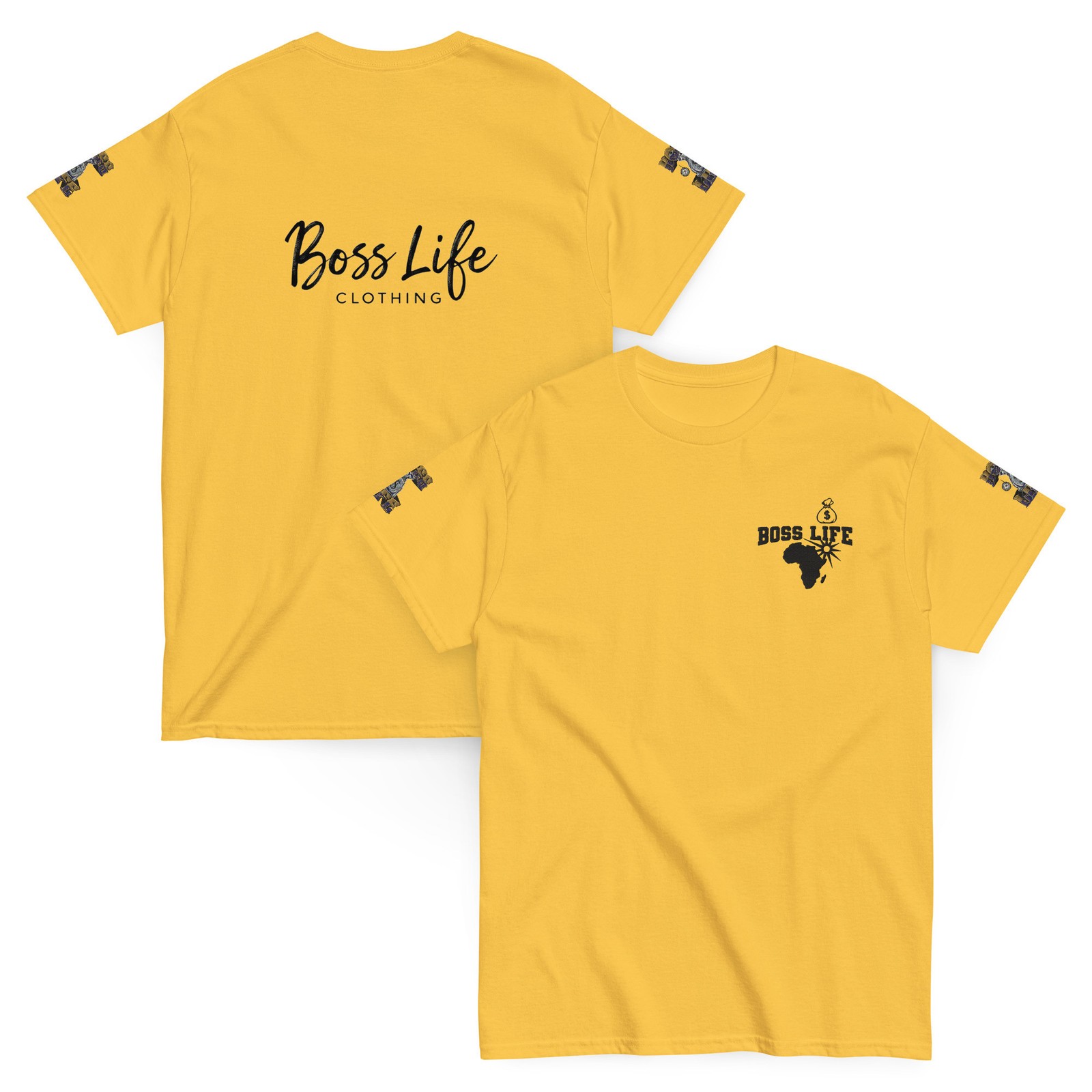 Boss Life african money back signature embroisery sleeve Unisex classic tee gallery