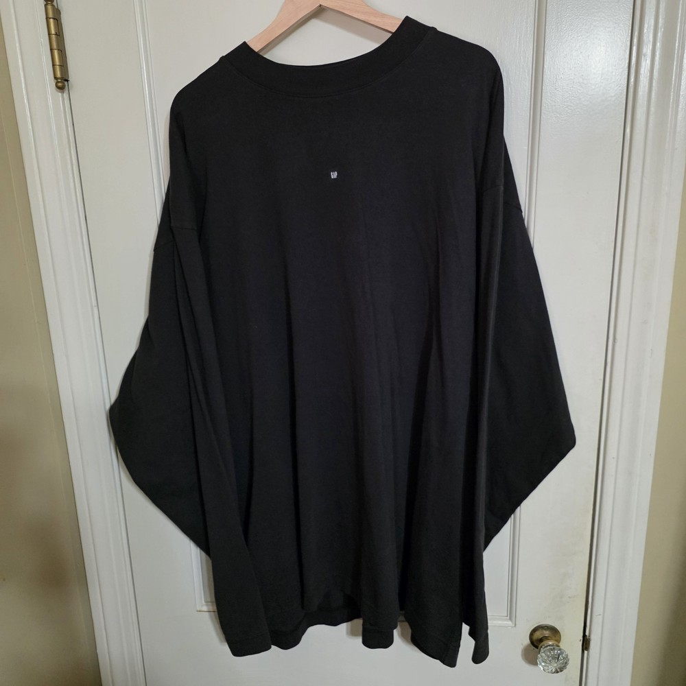 Yeezy Gap Heavy Jersey Logo Tee Size XL Black Longsleeve
