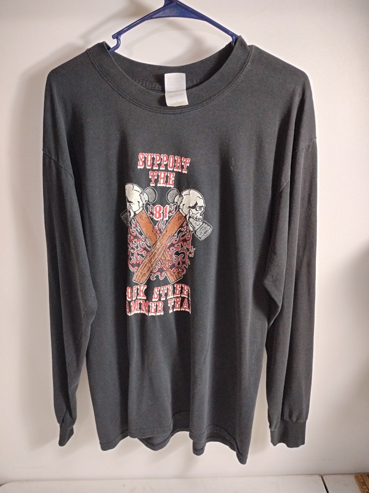Vintage Gildan Long Sleeve Shirt "Support The 81 Rock Street Hammer Team" Large gallery