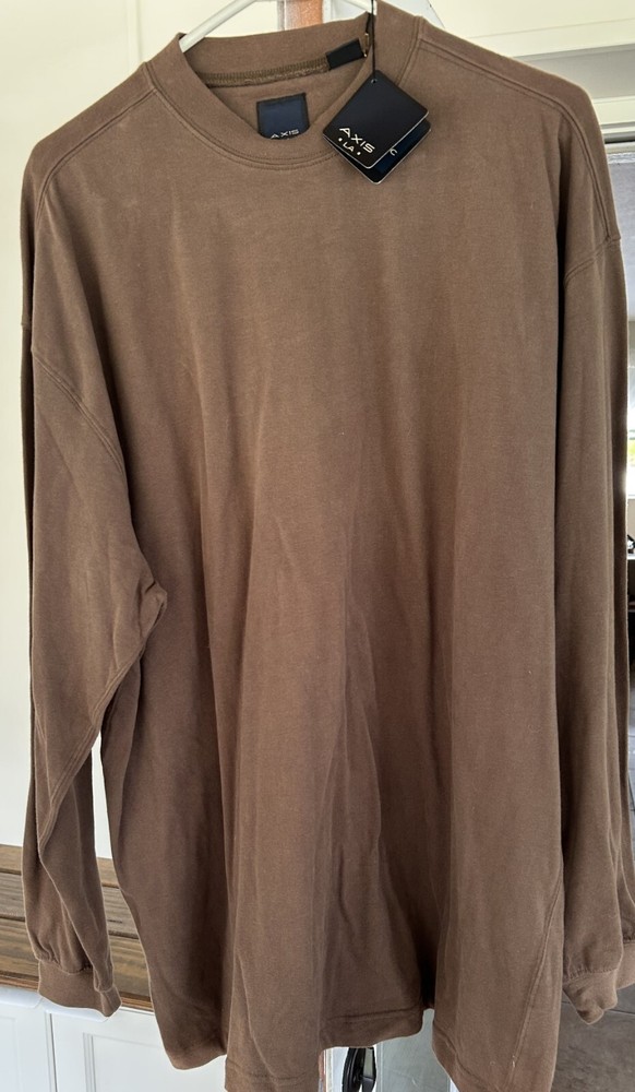 NWT Axis LA Men’s Big & Tall Basic Stretch Cotton Blend T-Shirt Camel XL LONG