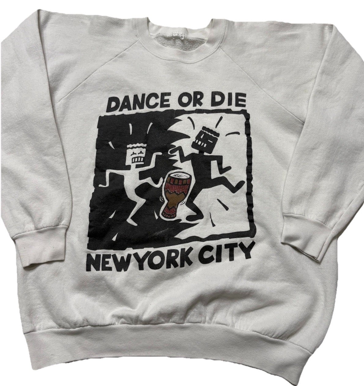Vintage 80s Keith Haring Shirt Mens Lg Dance Or Die New York Art Sweater