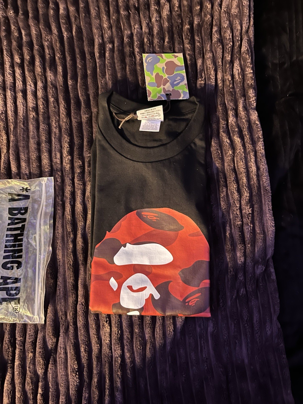 A Bathing Ape BAPE Black Ape Head Graphic Print Crew Neck T-Shirt Men’s S gallery