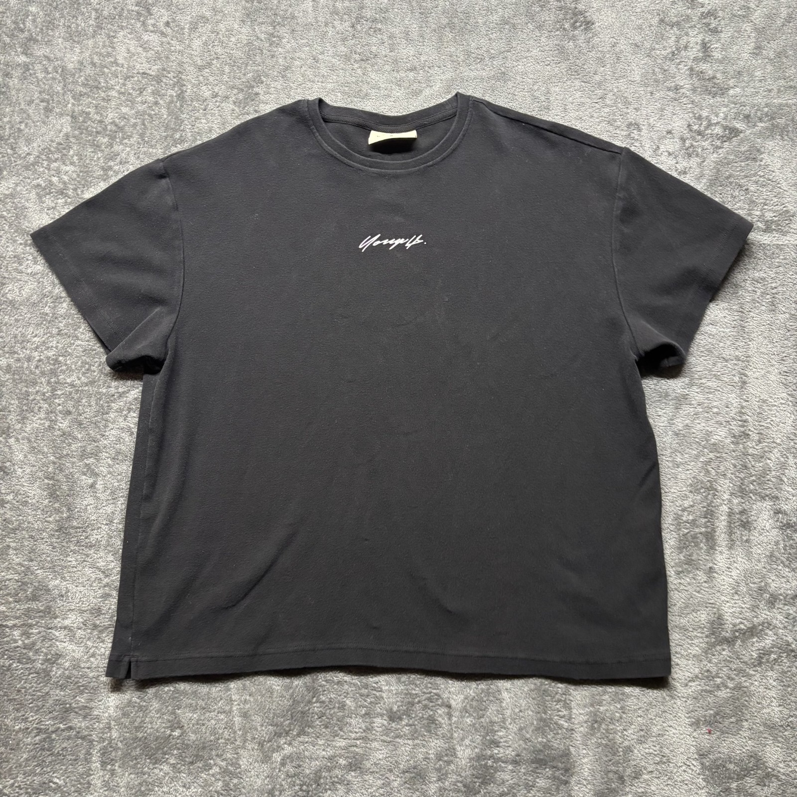 Youngla Shirt Mens Small Black Oversized Short Sleeve Los Angeles Logo Stretch gallery