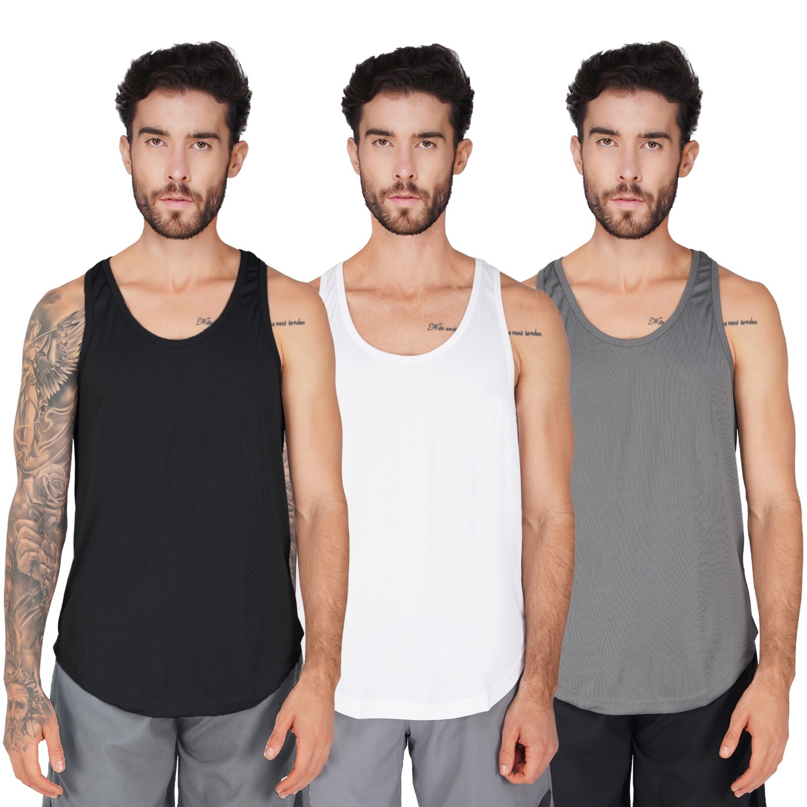 3x Mens Bodybuilding Gym Dry Cool Stringer Vest Muscle Training Running Tank Top gallery
